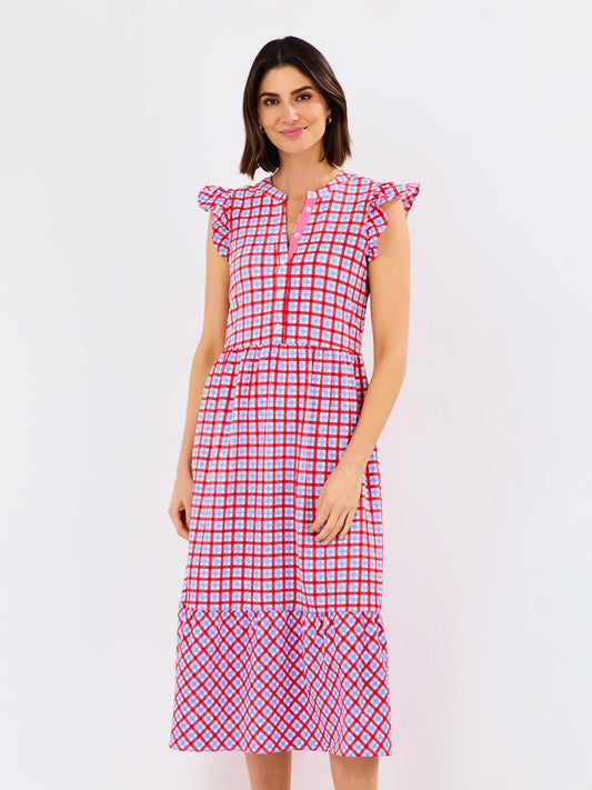 Riley Dress in Red & Blue Gingham