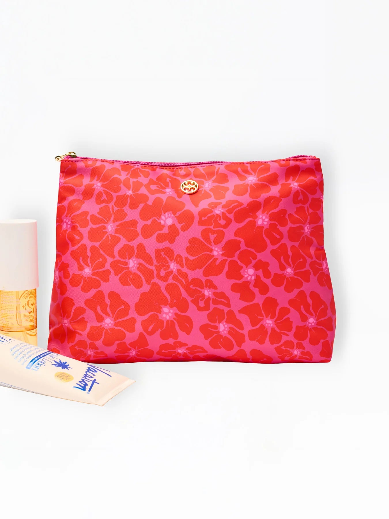 Travel Pouch in Garden Samba Pink