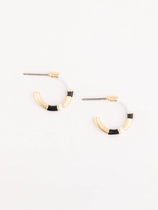 Layne Earrings in White & Black