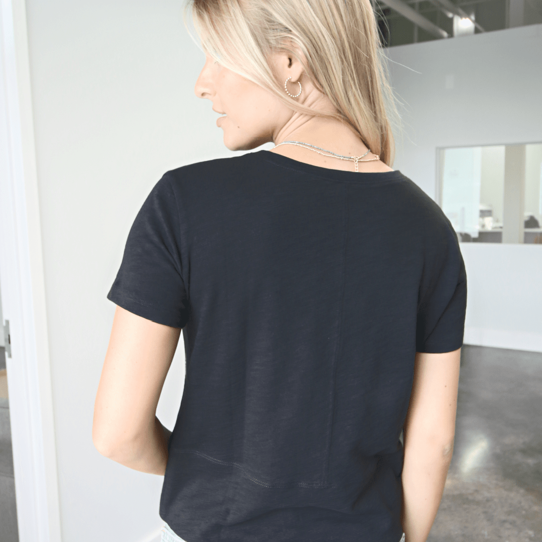 Celia Perfect Length Tee in Black