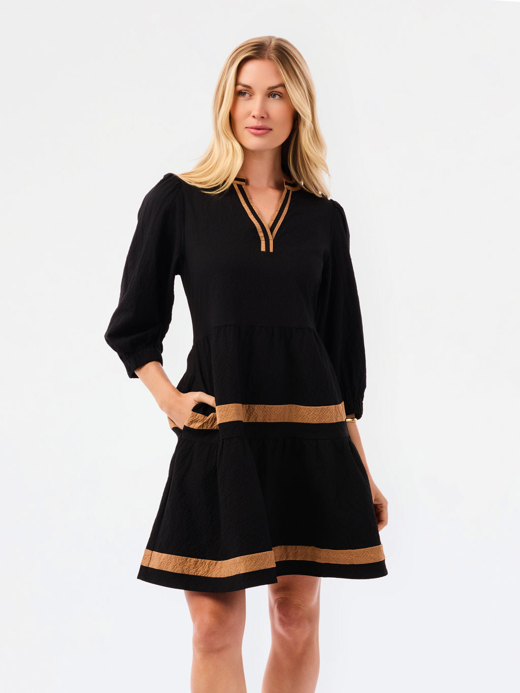 Cooper Dress in Black/Tan