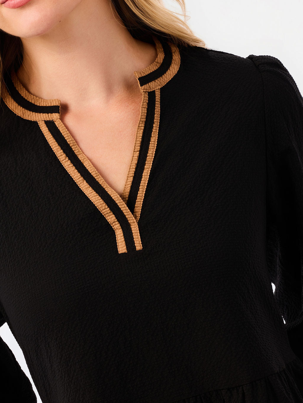 Cooper Dress in Black/Tan
