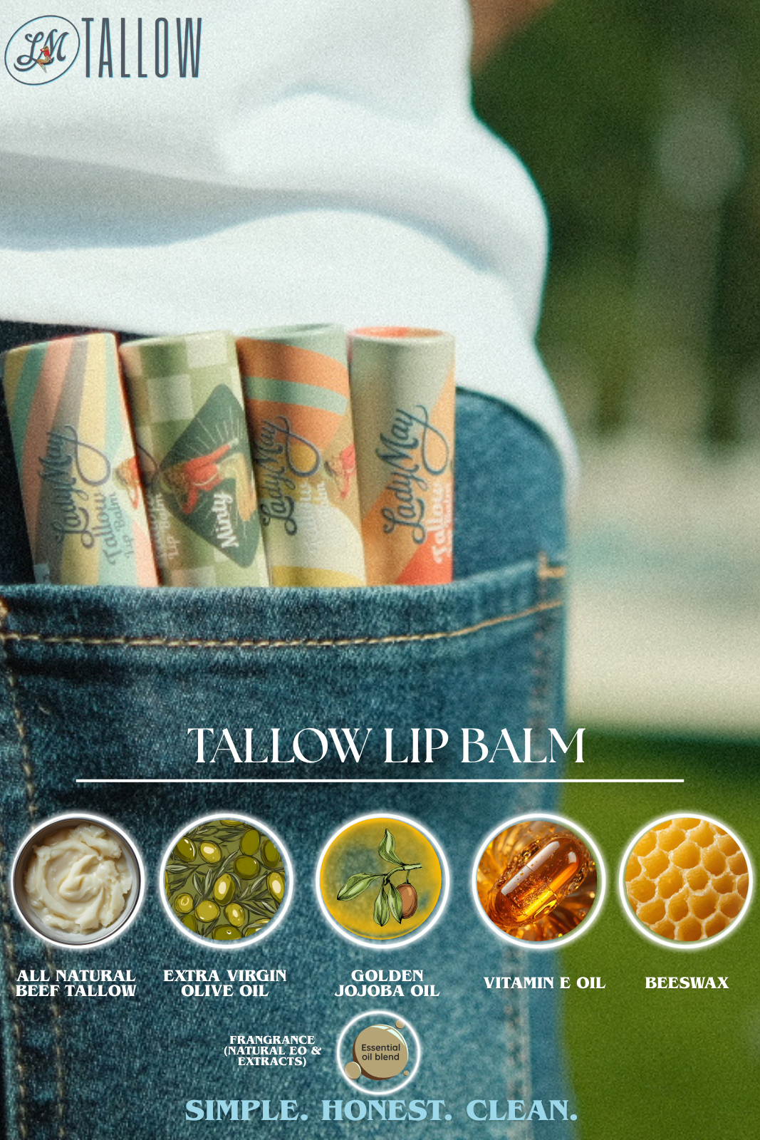 Tallow Lip Balm - Vanilla Bean