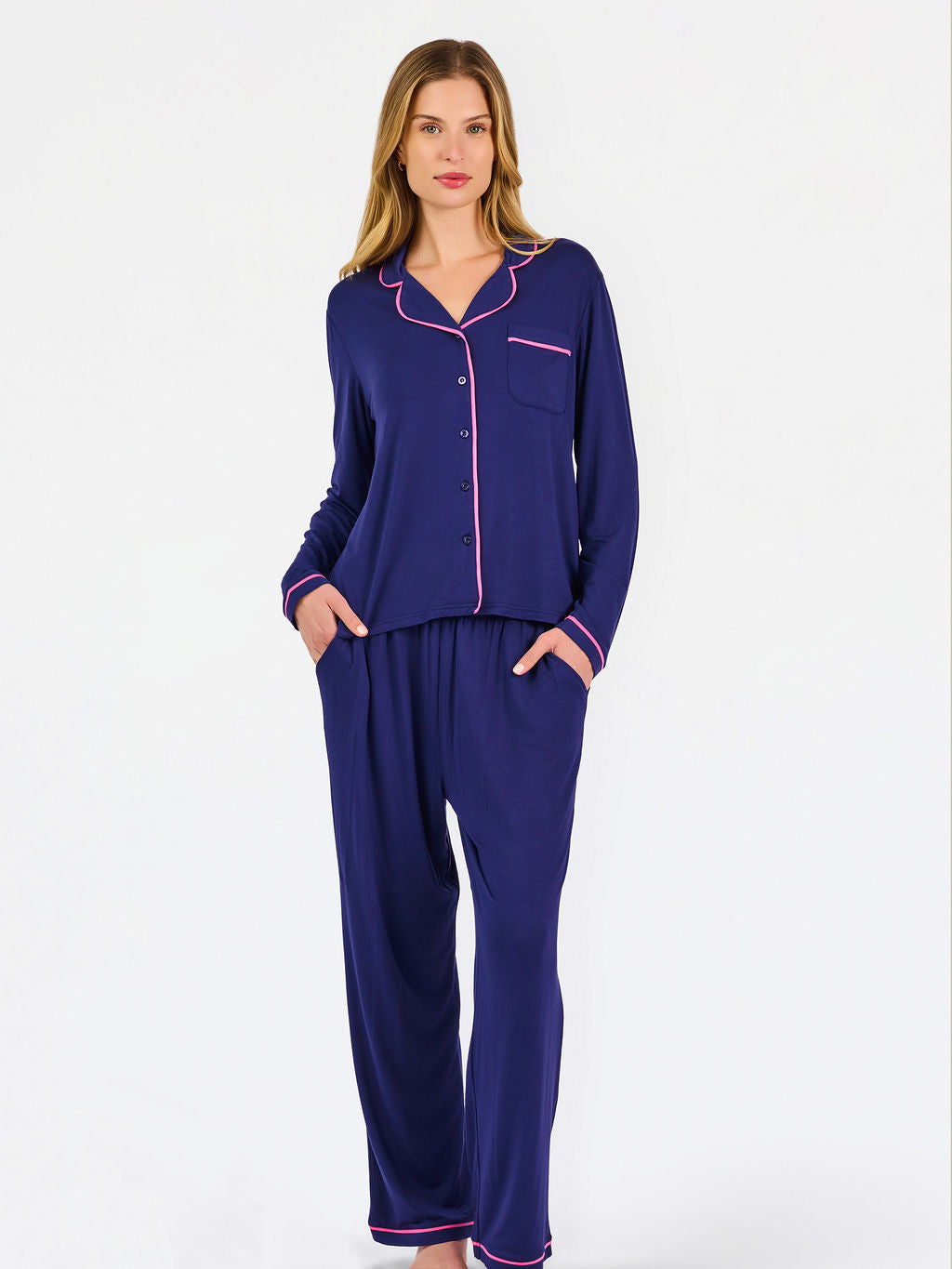 Charlotte Pajama Set in Navy
