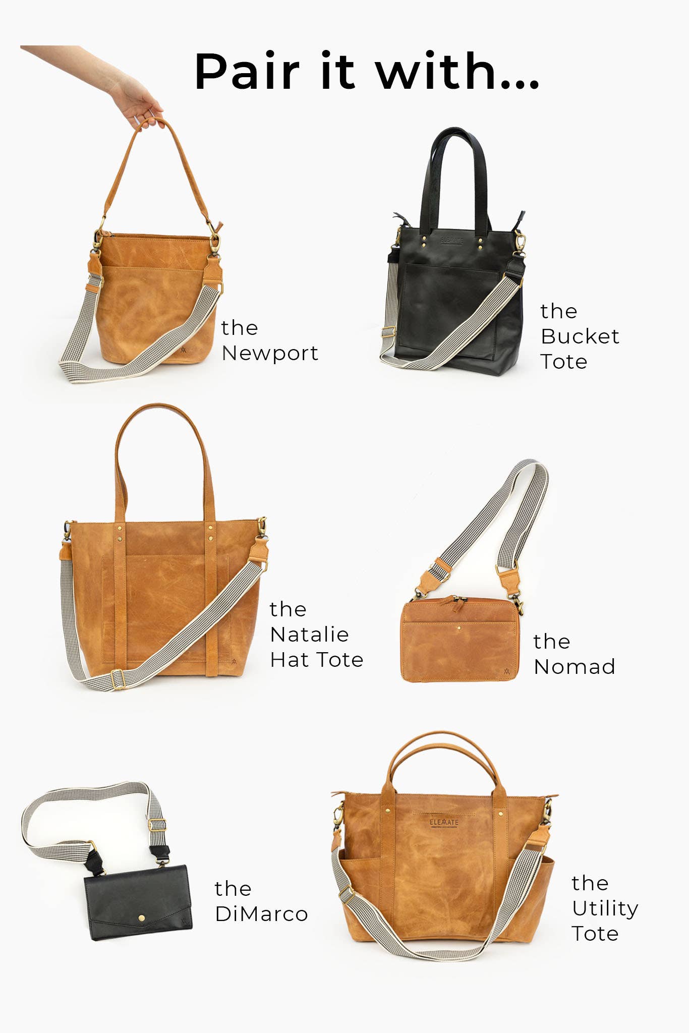 Woven Crossbody Strap: Camel