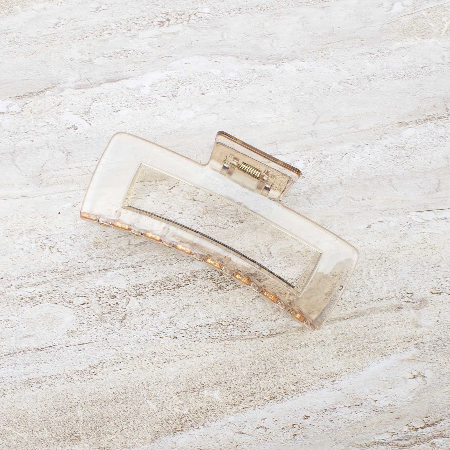 Jumbo Square Hair Clip: Ice Beige