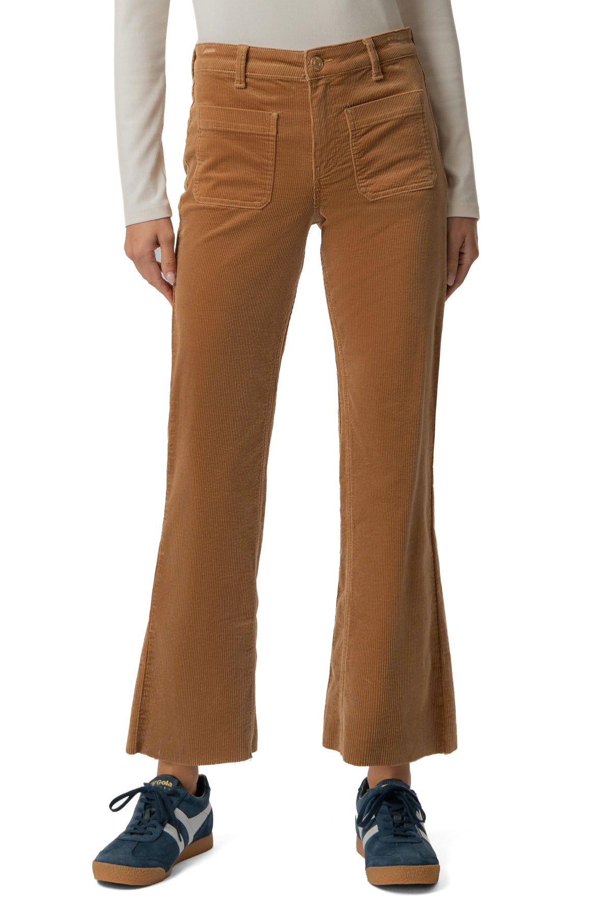 Kelsey Ankle Flare Pants in Camel Corduroy