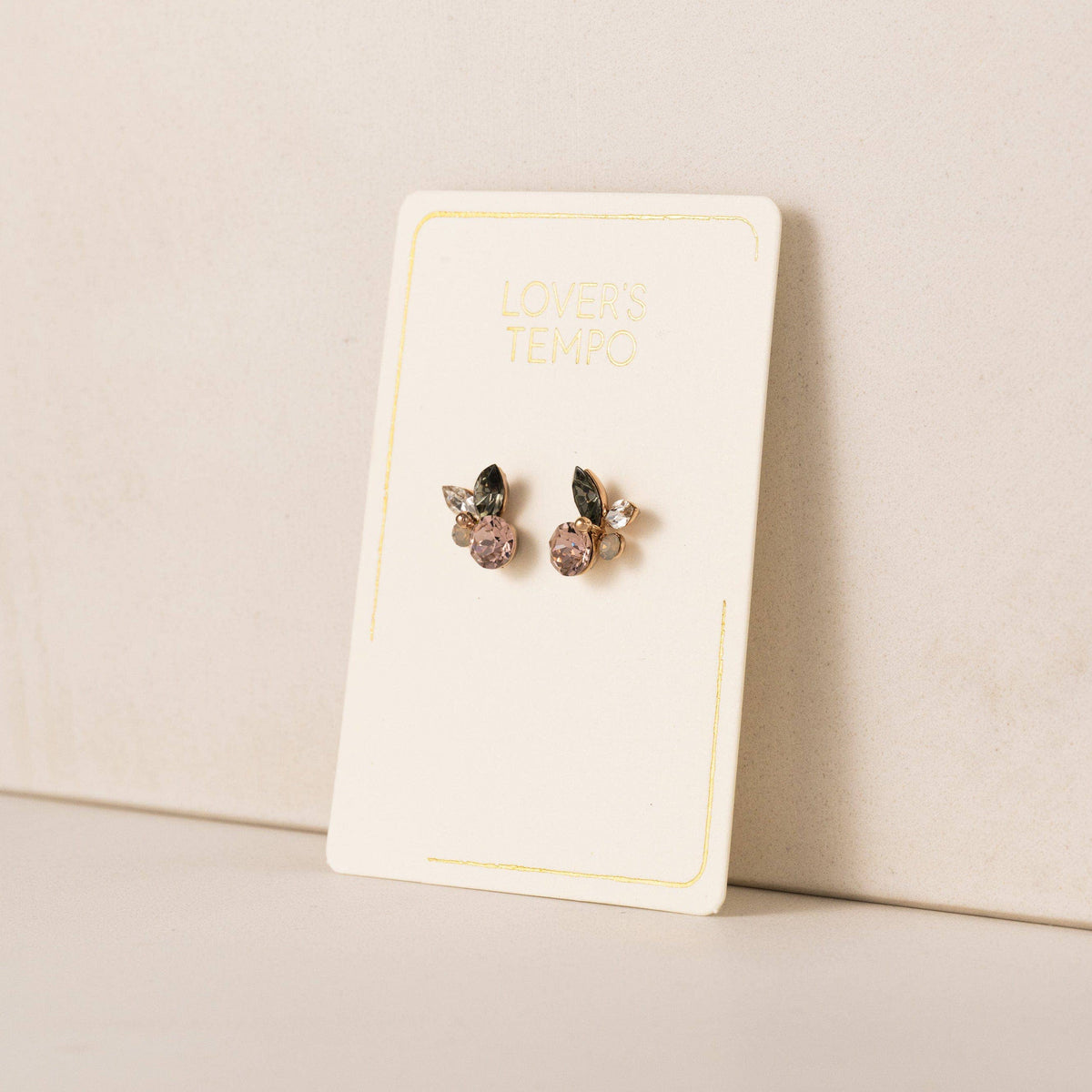 Corsage Stud Earrings in Pink