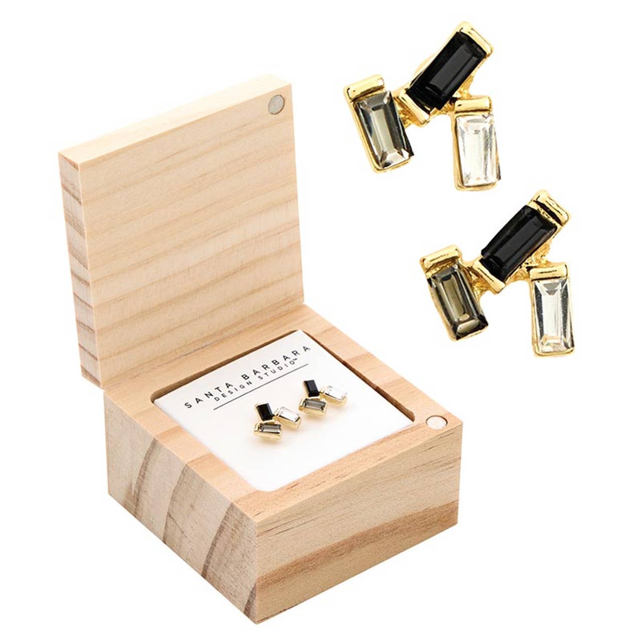 Treasure Box Earrings - Black - Ciao Bella: Material
