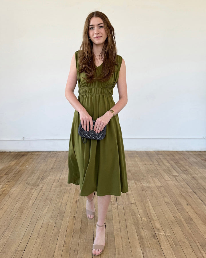 Hampton Dress in Olive Branch