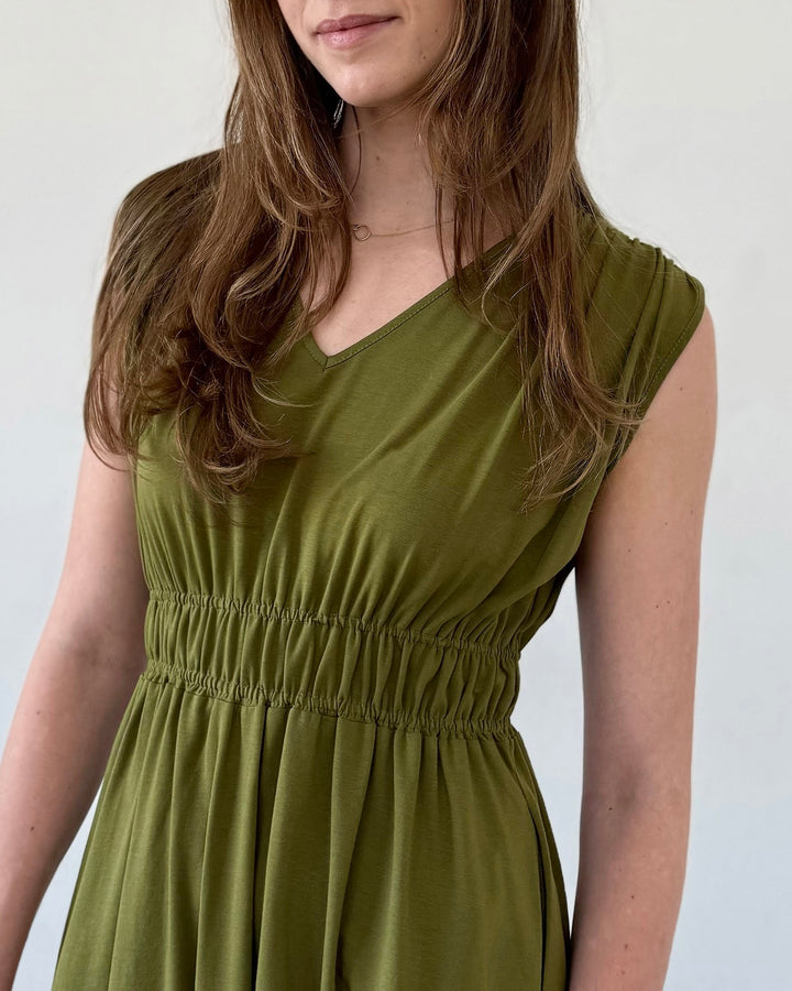 Hampton Dress in Olive Branch