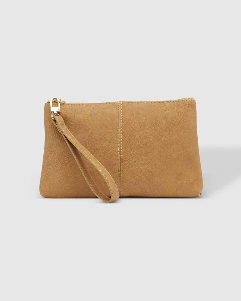 Mimi Logo Wristlet in Camel