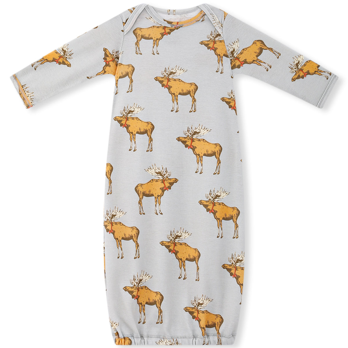Newborn Gown & Hat Set in Moose (Organic Cotton)