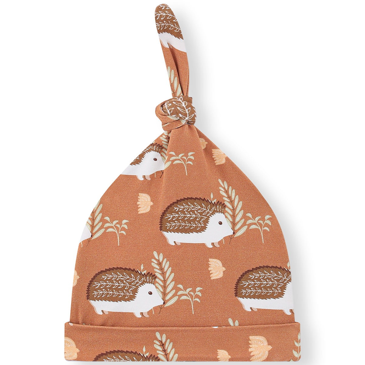 Newborn Gown & Hat Set in Hedgehog (Luxe Stretch)