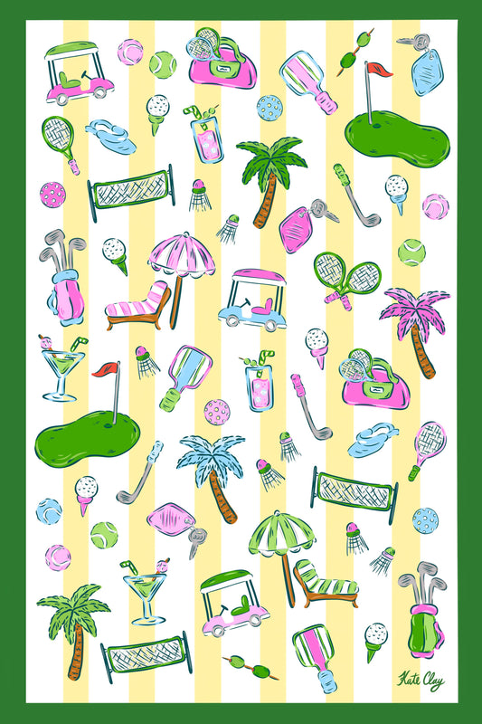 Country Club Double Sided Tea Towel
