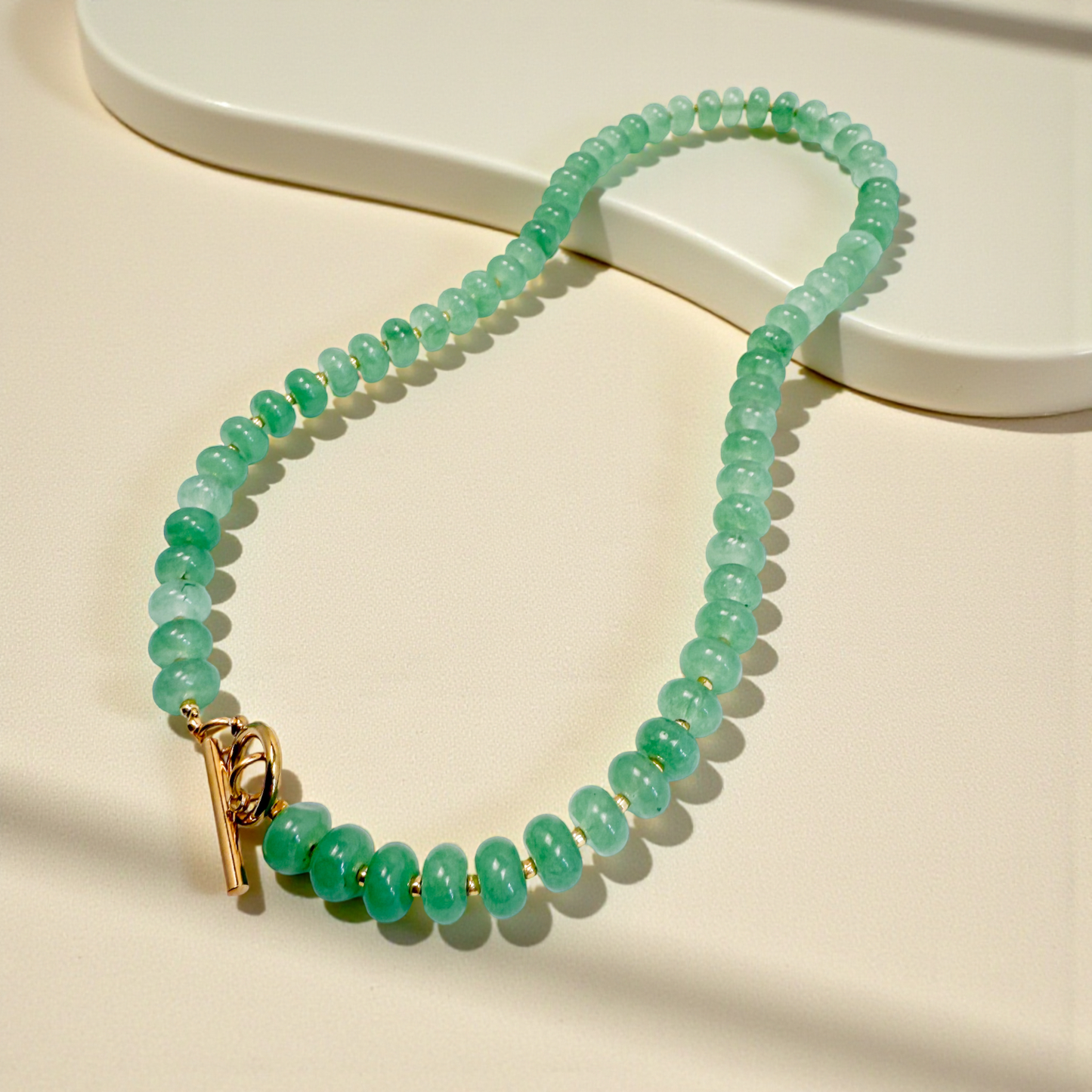 Green Jade Bold Gemstone Beaded Necklace