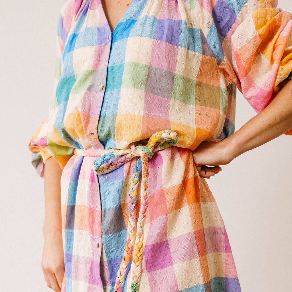 The Rainbow Plaid Pippa Dress