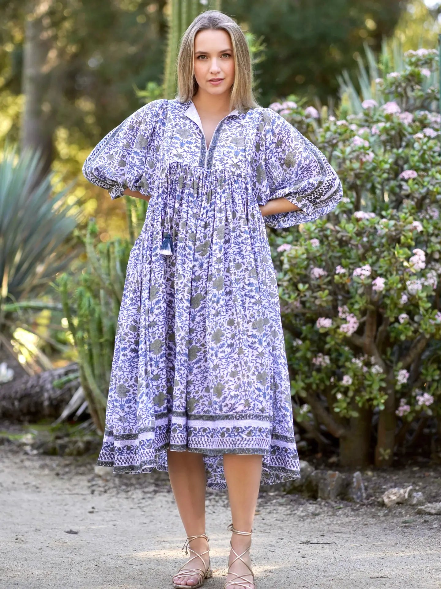 Mylah Midi Dress in Teal Olive