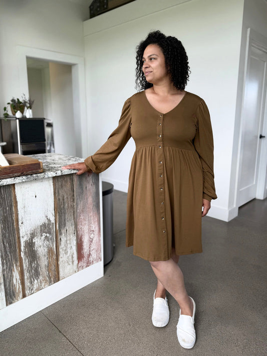 Lucille Dress in Kona Brown