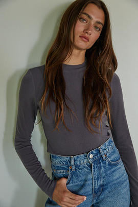 The Claire Top in Charcoal