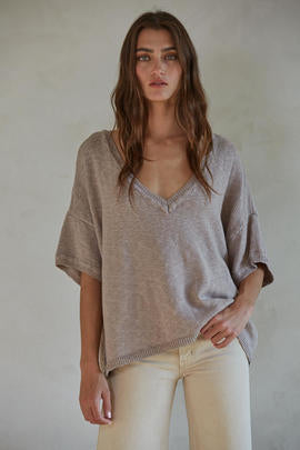 The Lucy Mae Top in Burnt Taupe