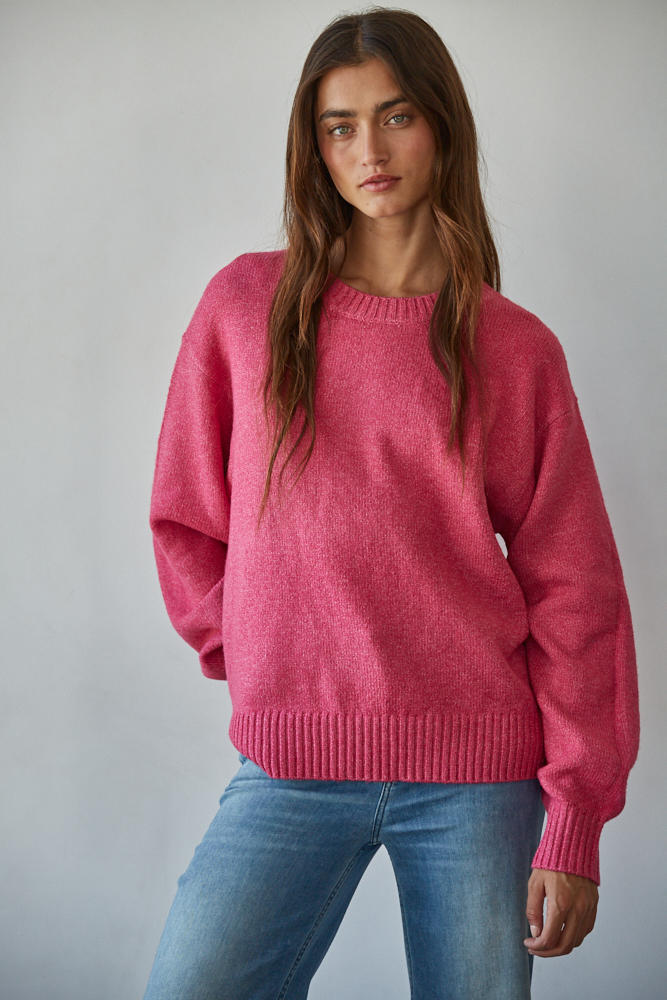 Desiree Pullover Sweater in Deep Pink