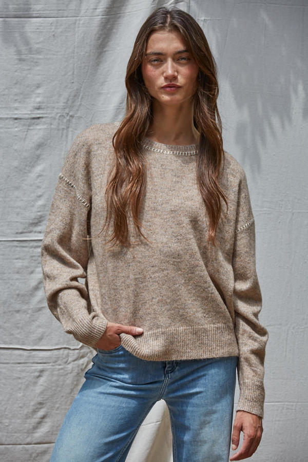 Double Play Sweater in Mocha