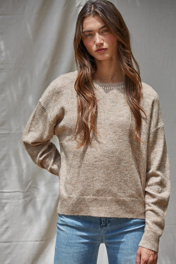 Double Play Sweater in Mocha