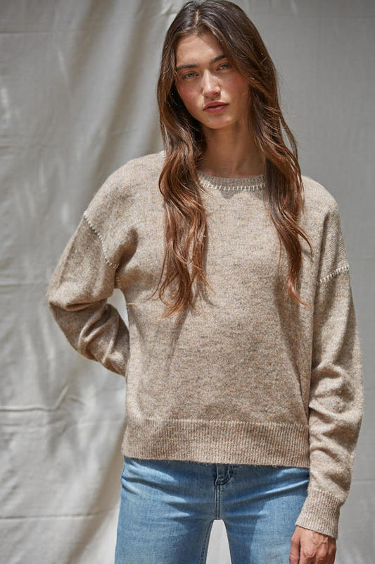 Double Play Sweater in Mocha