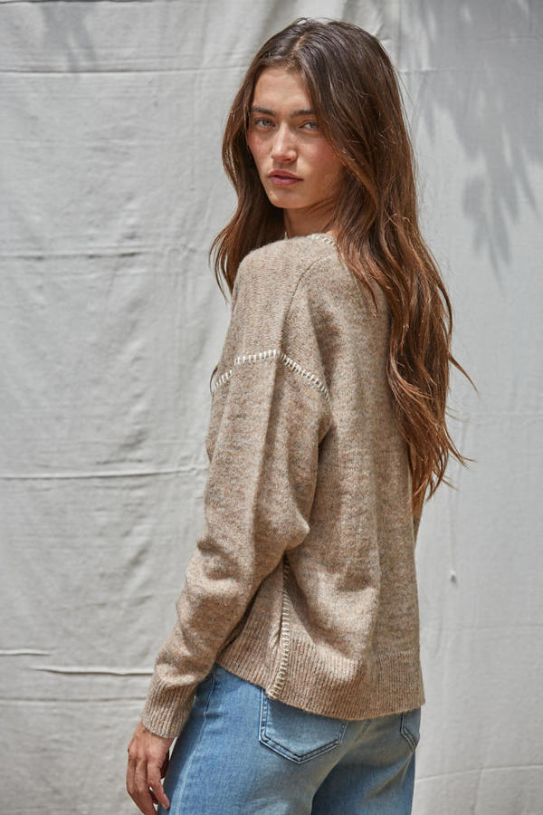Double Play Sweater in Mocha