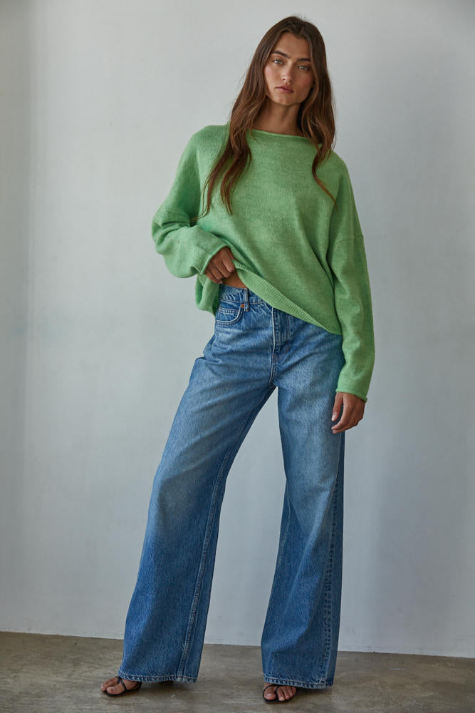 Easy Days Ahead Sweater in Green
