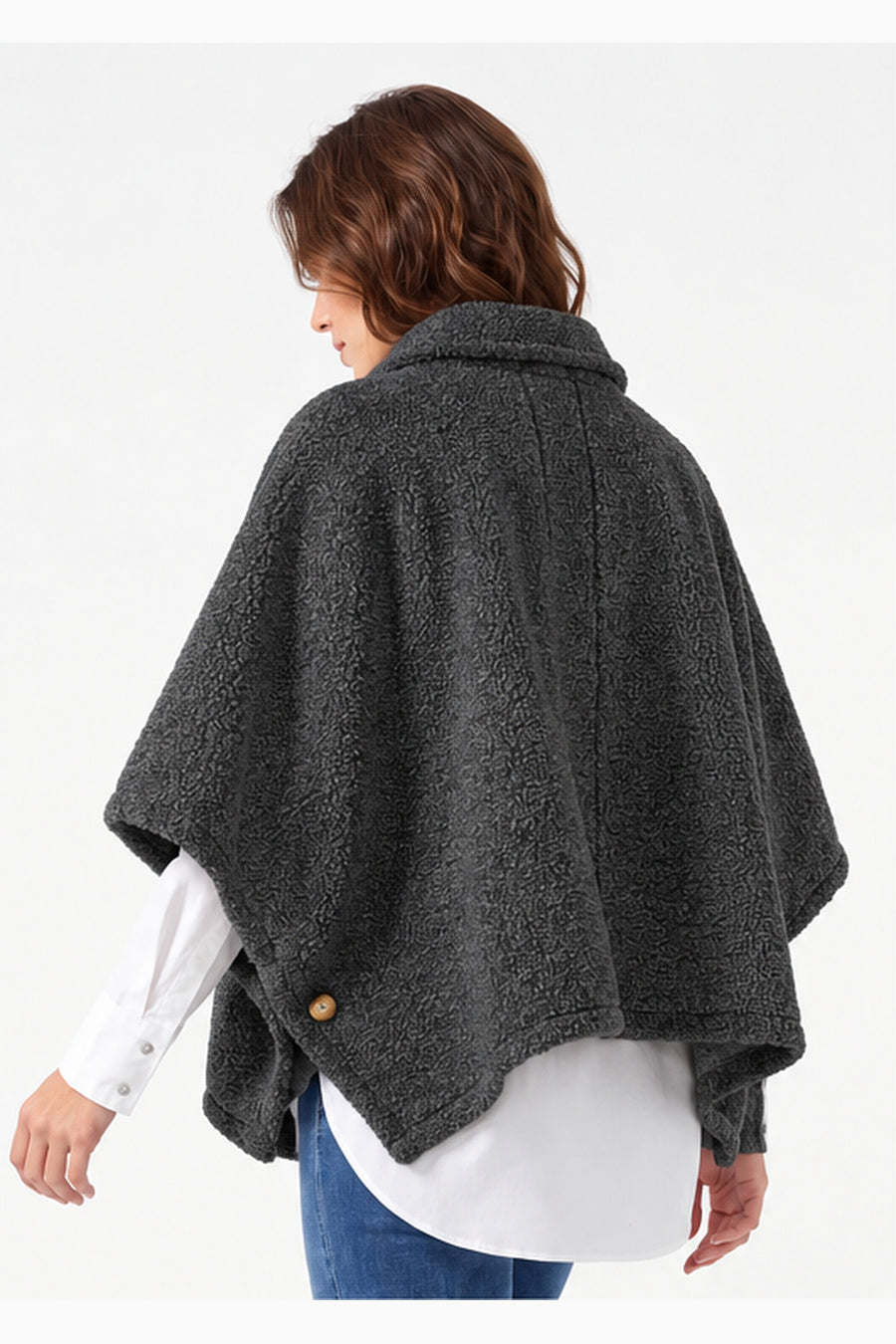  Cape in Charcoal - back view
