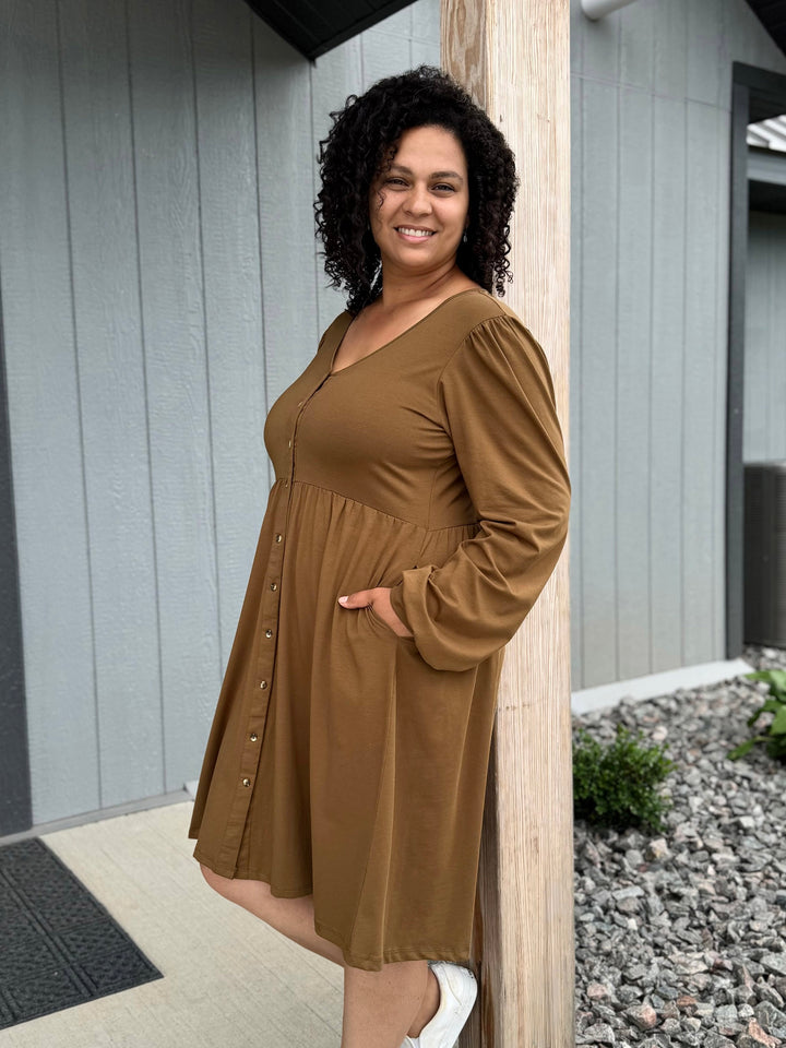 Lucille Dress in Kona Brown