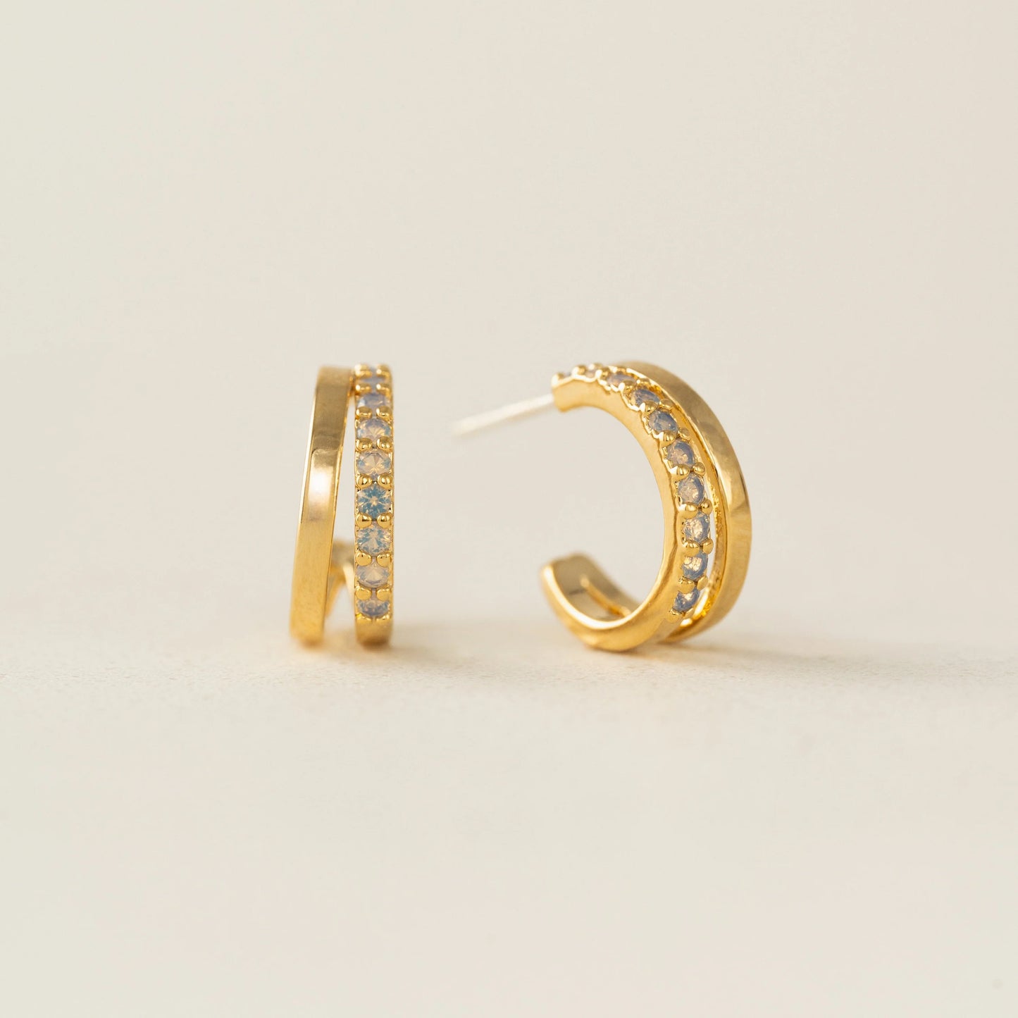 Dewdrop Hoop Earrings in Gold