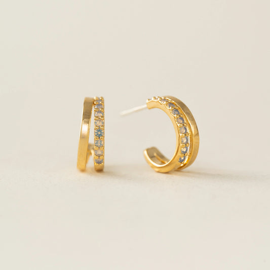 Dewdrop Hoop Earrings in Gold