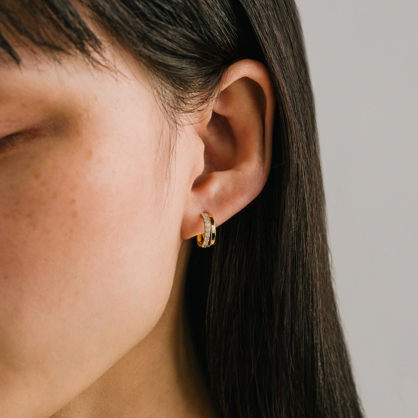 Dewdrop Hoop Earrings in Gold