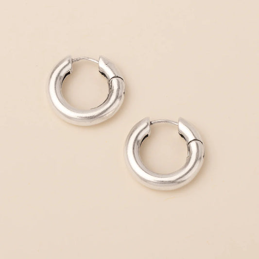 Refined Earring Collection - Stellar Hoop in Silver