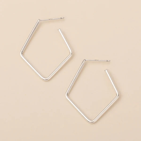 Refined Earring Collection - Orion Diamond Hoop in Silver