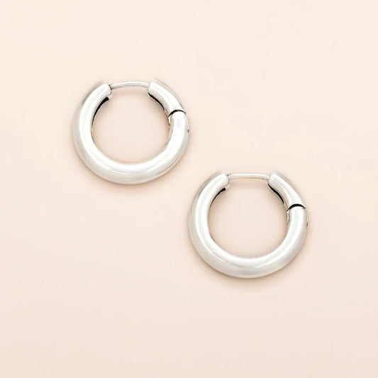 Refined Earring Collection - Medium Stellar Hoop in Silver