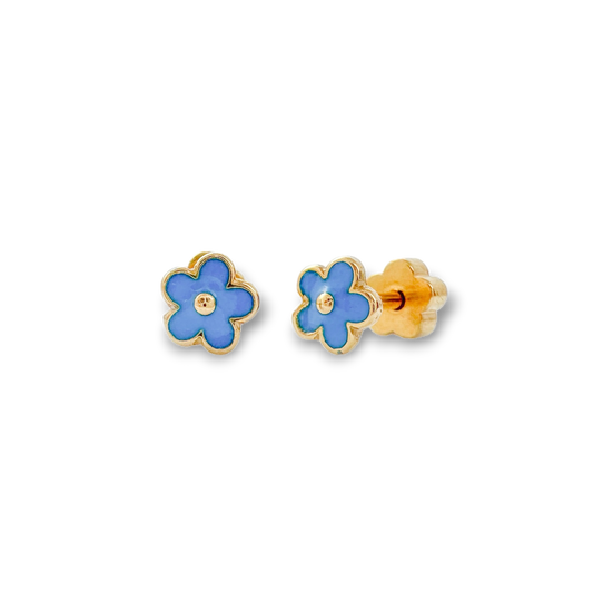 Blue Flowers Tiny Stud Earrings