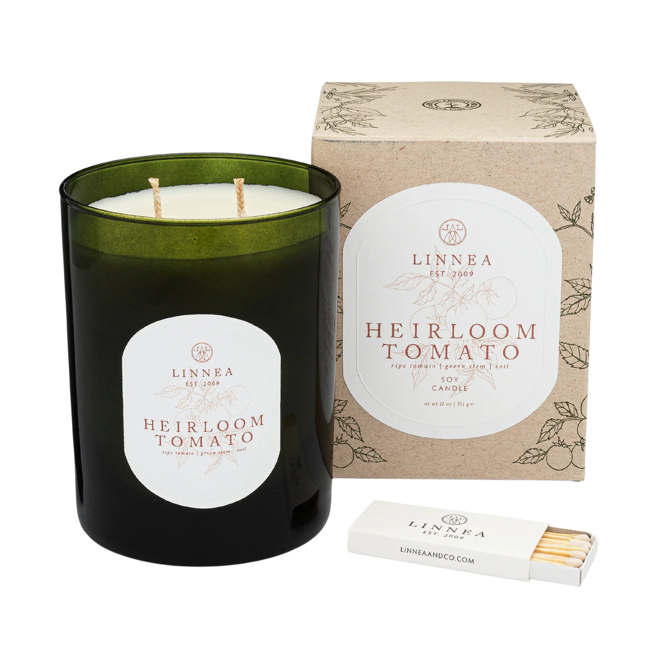 Linnea Heirloom Tomato 2-wick Candle