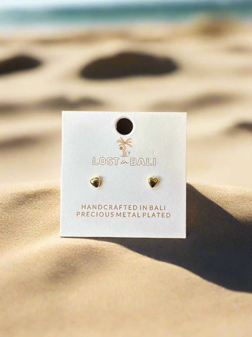 Mini Hearts Gold Earrings