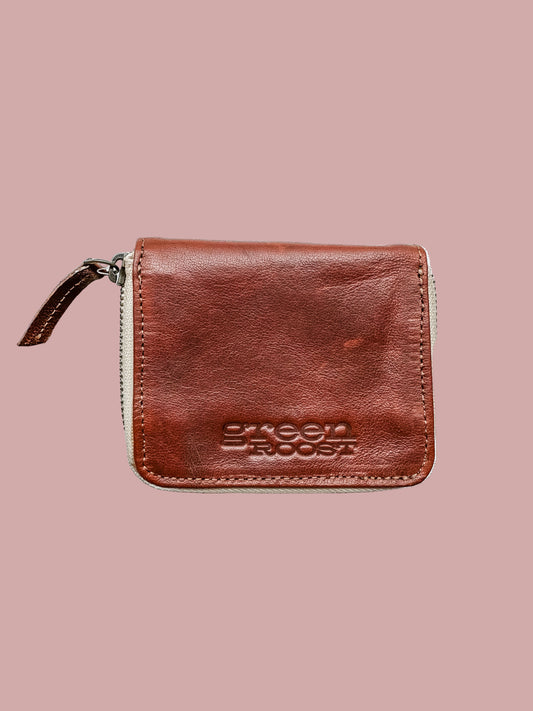 GR Compact Zipper Wallet in Chestnut