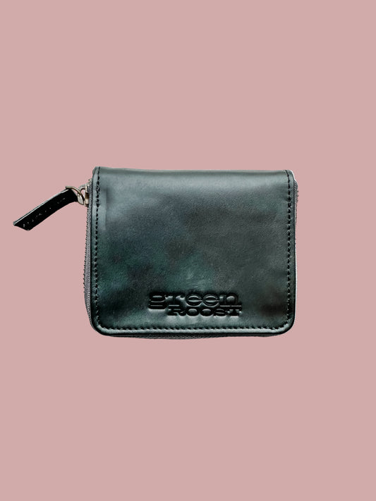 GR Compact Zipper Wallet in Black