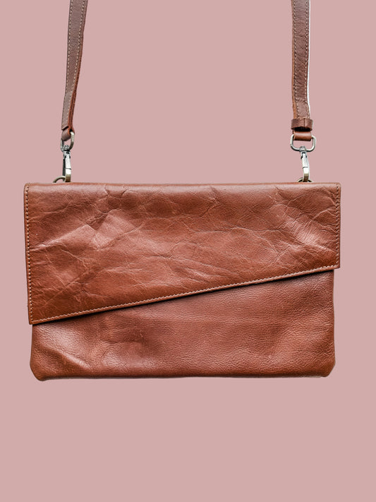 GR Convertible Crossbody & Clutch in Chestnut