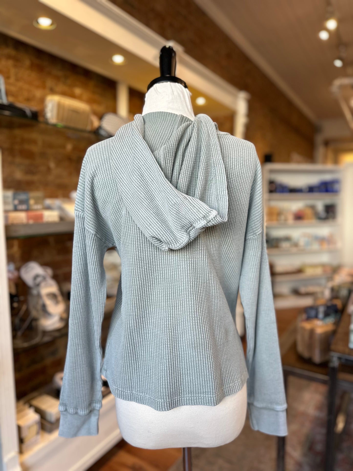 Long Sleeve Cropped Hoodie in Cirrus