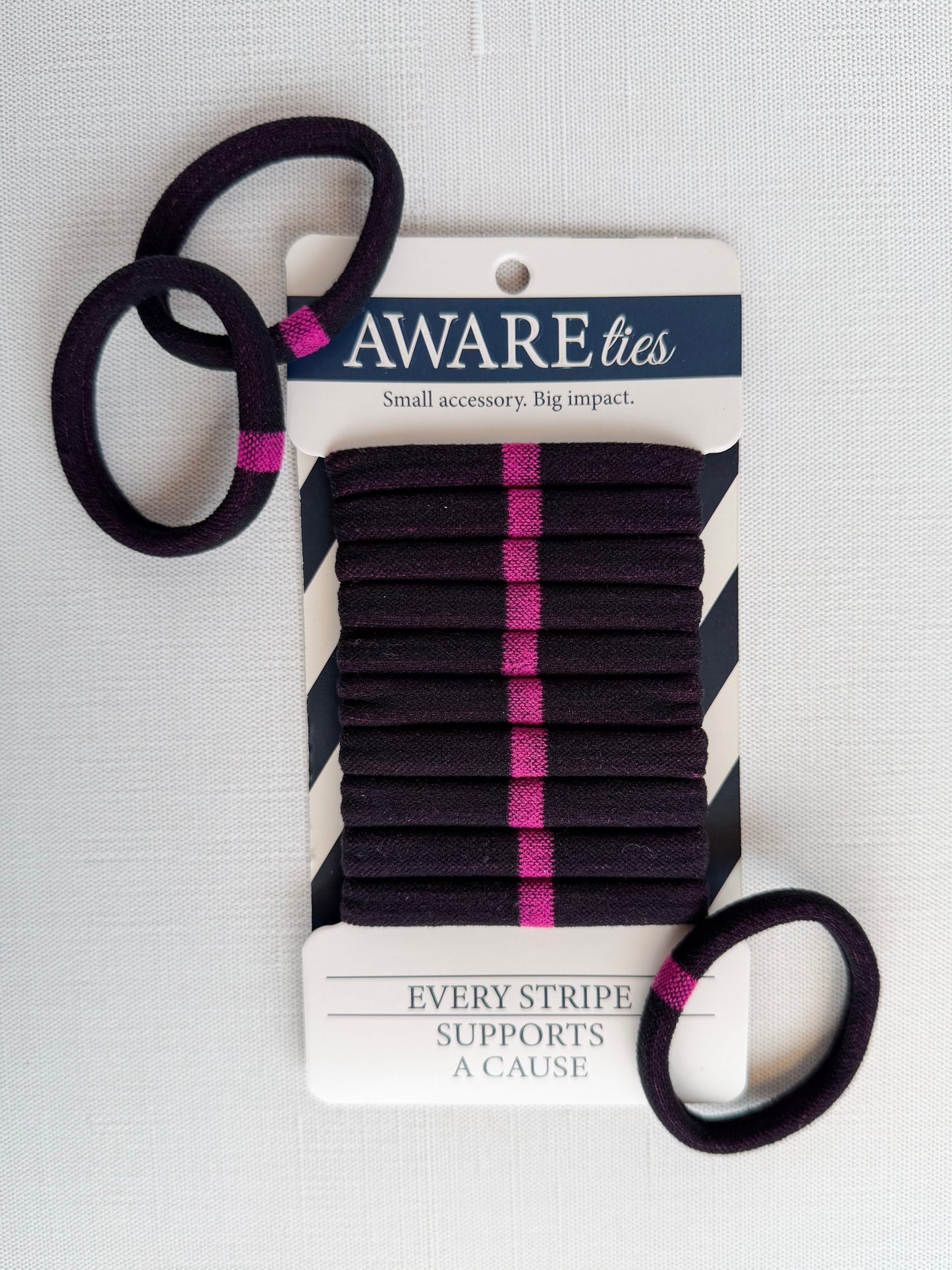 AWAREties | Pink Stripe – Breast Cancer Awareness Pack