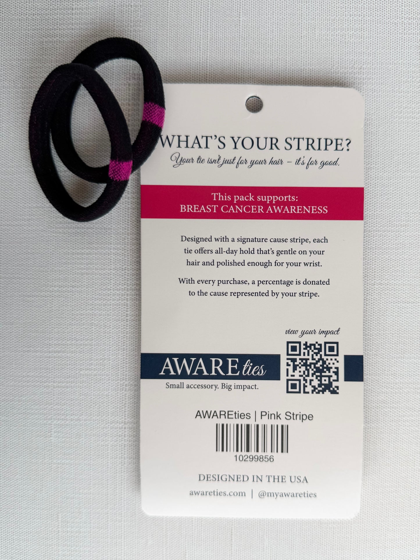 AWAREties | Pink Stripe – Breast Cancer Awareness Pack
