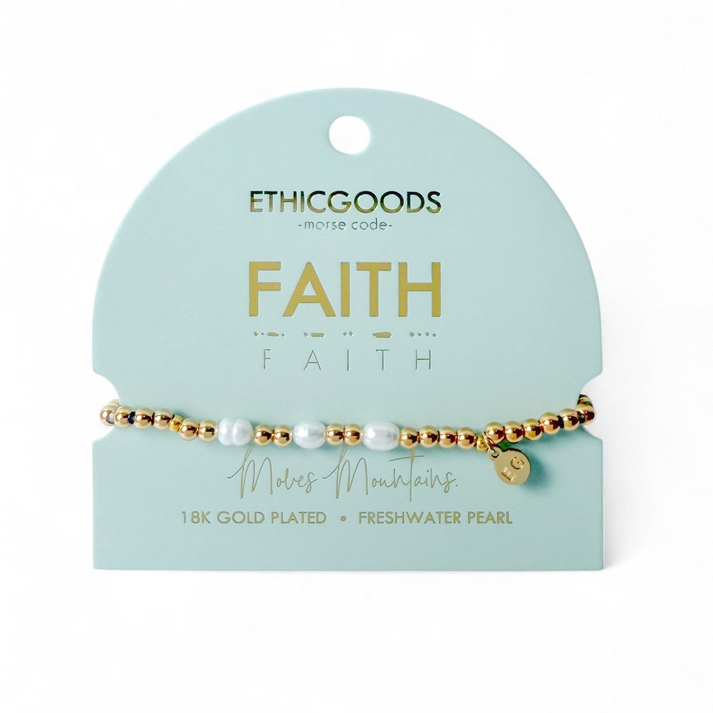 Morse Code Pearl & Gold Bracelet | FAITH