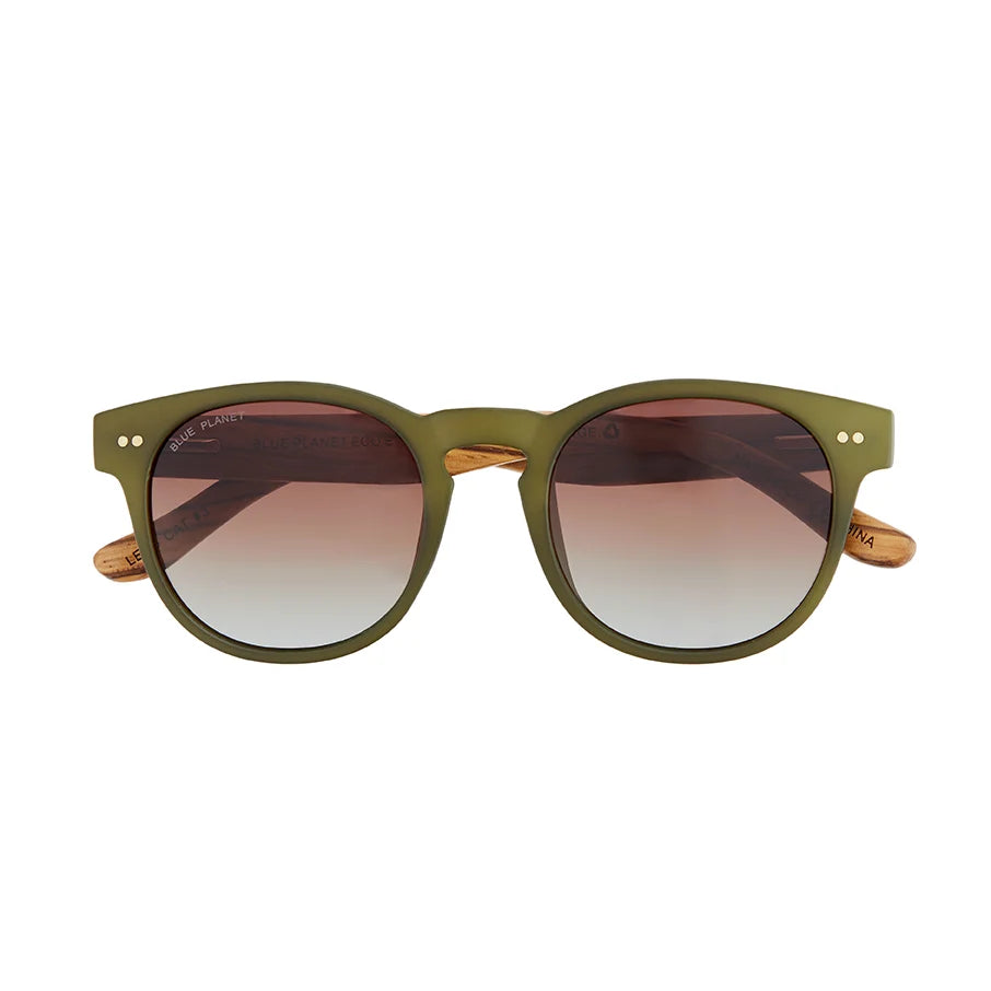 Indie Sunglasses in Matte Olive and Walnut Wood